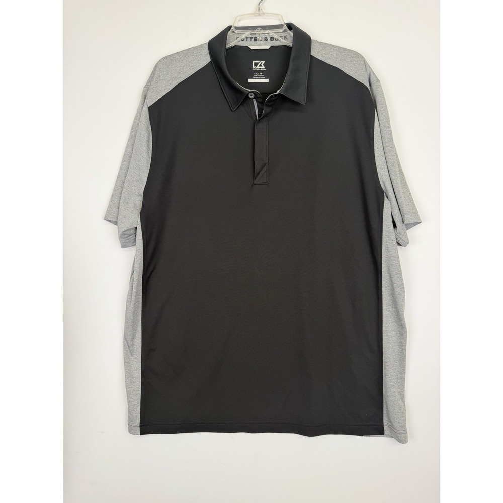 Cutter & Buck men's Size XL black and gray colorblock short-sleeve polo